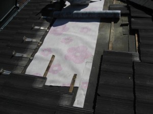 二次防水材（屋根ルーフィング）の補修